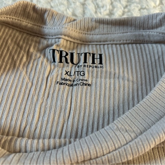 Truth By Republic Women’s Ribbed T-Shirt Pale Platinum XL NEW - Picture 4 of 4